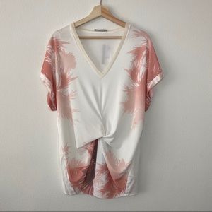 ZARA W&B Collection Palm Tree Twist Blouse